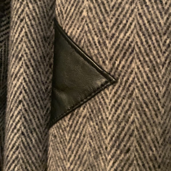 Vintage coat black and white tweed Sz Small Medium 80’s 90’s double-breasted 4 6 - Picture 4 of 13